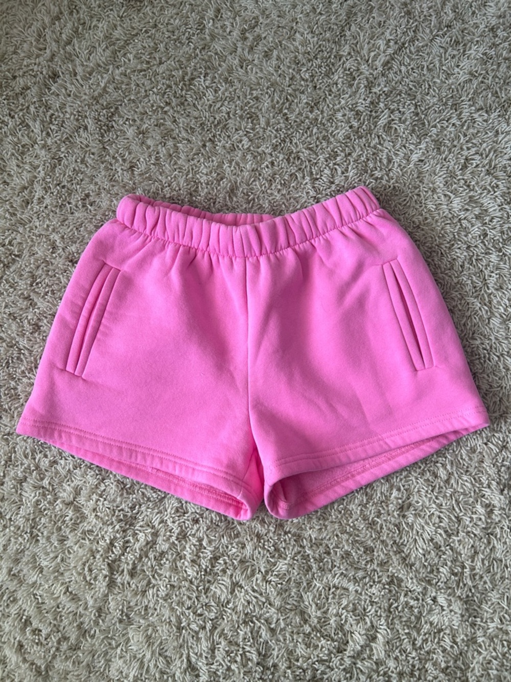 Tic Toc Pink Elastic Waist Shorts 
Size S